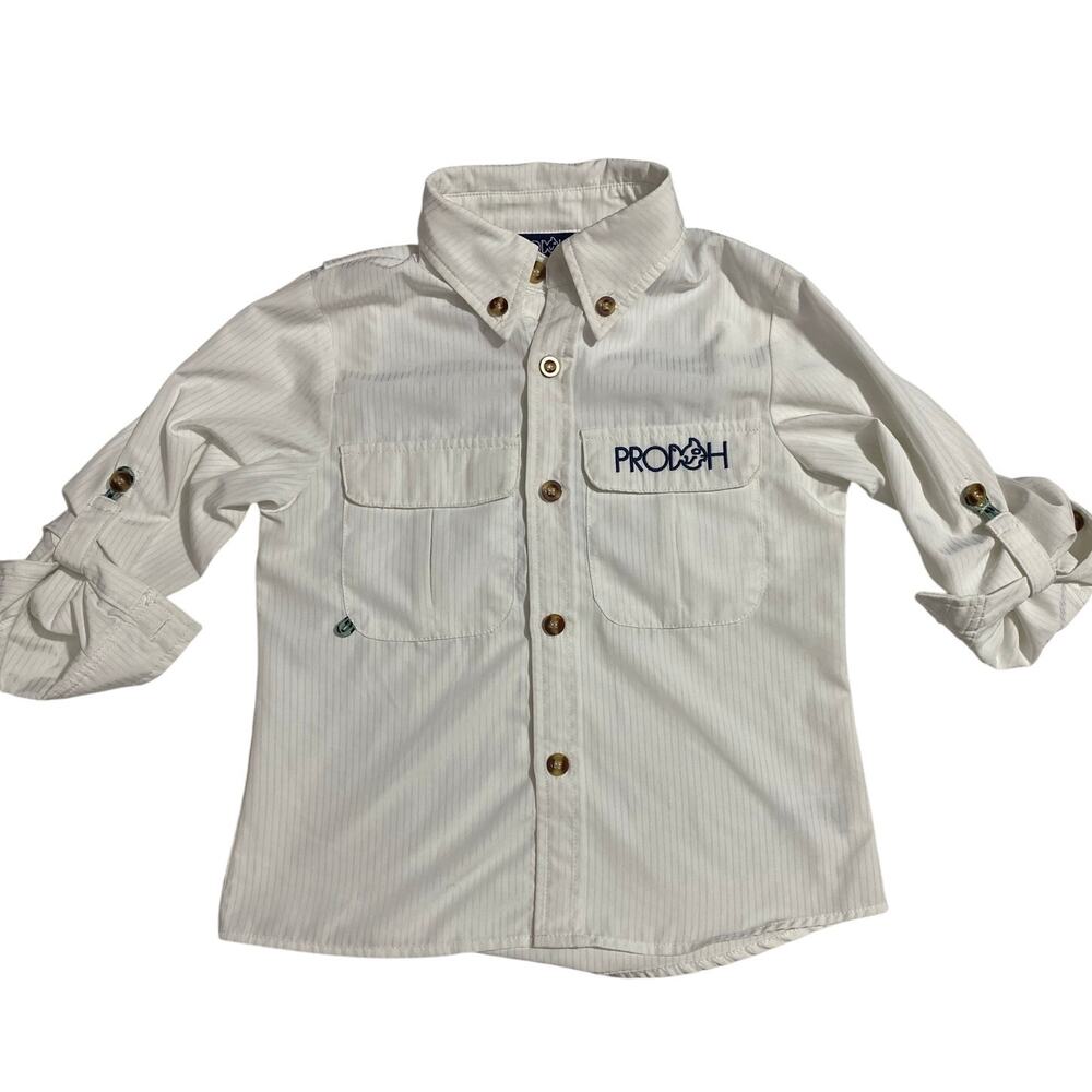 Founders Fishing Shirt – Americana White Long Sleeve Kids Size 5